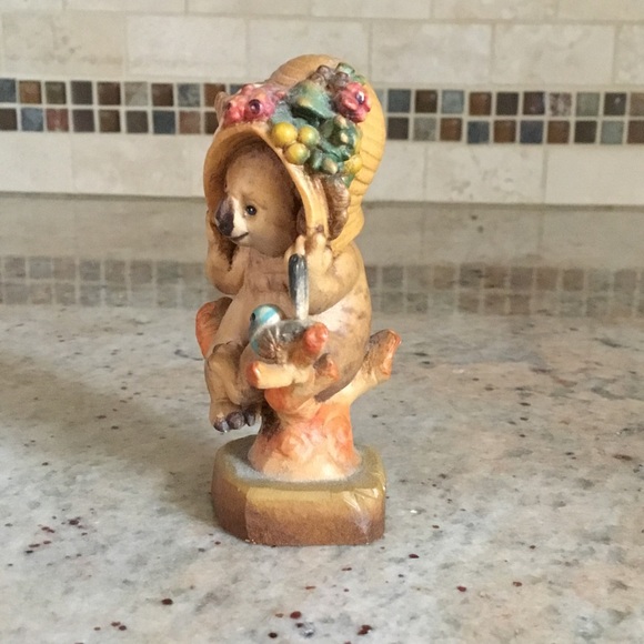 Vintage ANRI Sarah Kay Wooden 3” Koala Bear With Hat Figurine Made in Italy - Picture 6 of 13